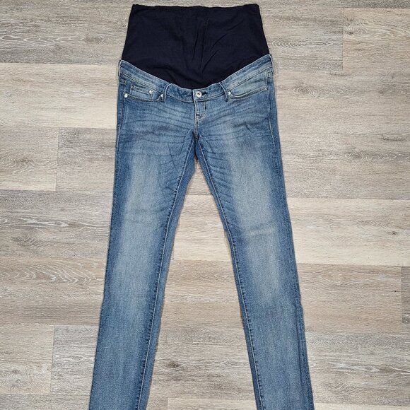 H&M Mama Slim High Rib Maternity Jeans Blue Wash Size 10 - Picture 1 of 7
